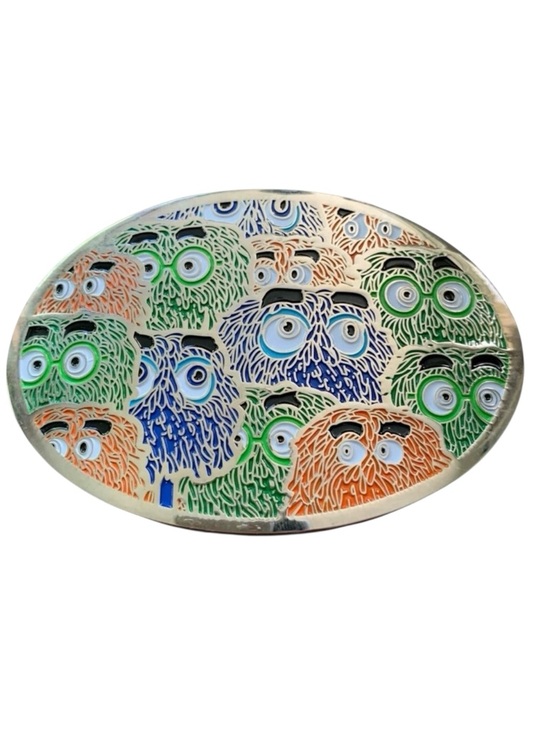 Vintage Accessories - Cartoon Character Festival Belt Buckle Oval Y2K Colourful Kidcore Rave Jewelry